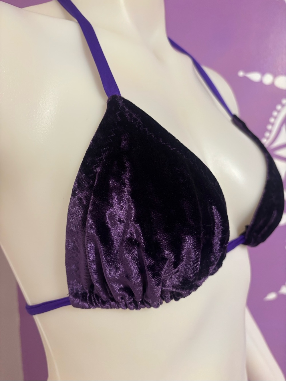 Crushed Velvet Bikini Top Size Medium